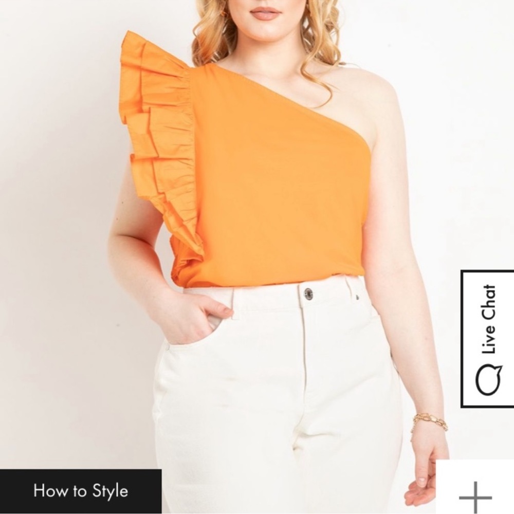 One Shoulder Ruffle Top size 26-28. - Picture 4 of 4